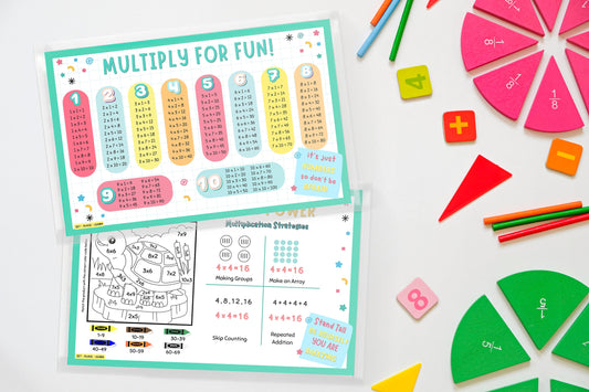 Reusable Multiplication Placemat for Kids | Times Tables Math Activity Mat