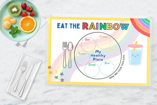 Eat the Rainbow Kids Placemat: Interactive Healthy Eating Tool